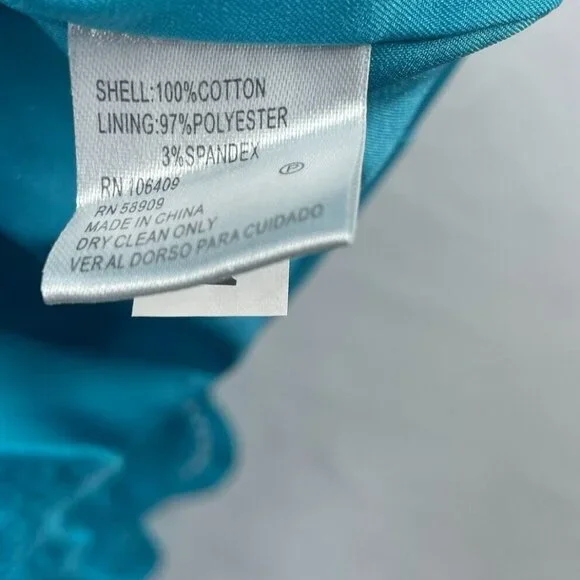 Tahari Dress Womens size 0 Blue Sleeveless Eyelet Embroidered Lined Sheath - Picture 4 of 7